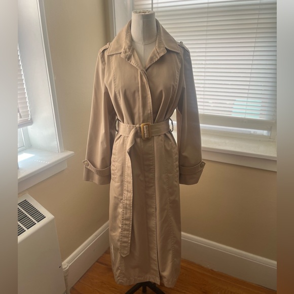 London fog tan trench coat size regular 8 - Picture 5 of 16